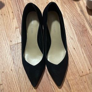Marc fisher black suede chunky heels